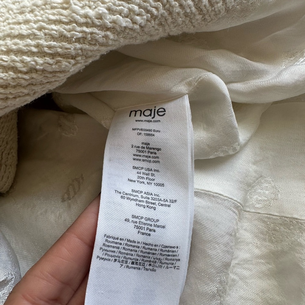 Maje Textured Cream Jacket - Picture 7 of 16